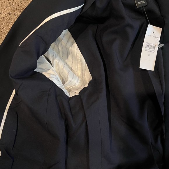 NWT Ann Taylor One Button Navy Blue Blazer - Multiple Sizes - Picture 7 of 7
